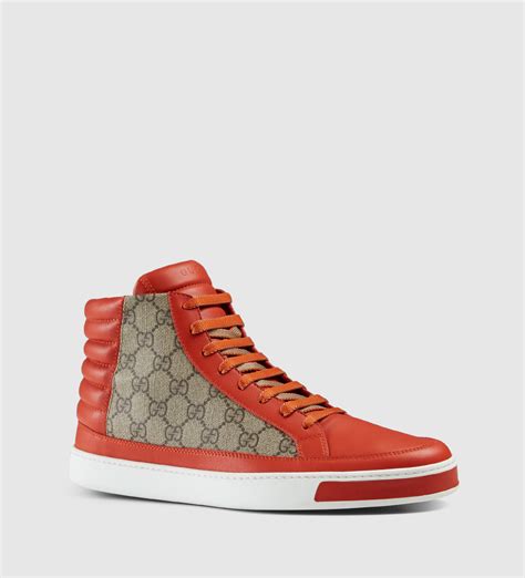 gucci metallic orange basketball shoes|Gucci supreme high top sneakers.